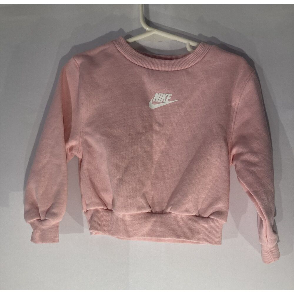 Nike Sportswear Club Fleece Toddler Sweatshirt Pink Center Logo Size 2T